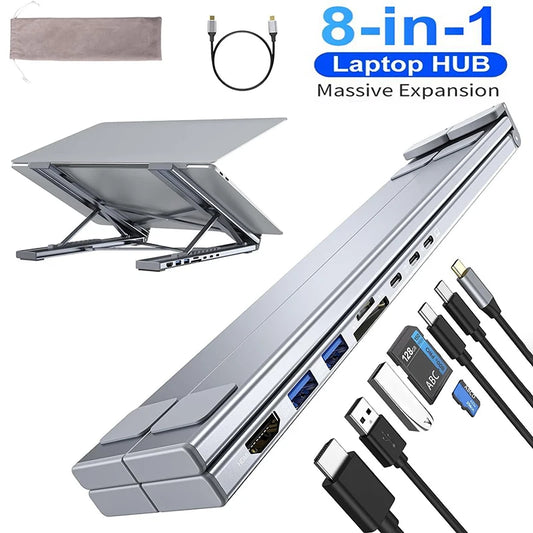 HubPro 8-in-1 Dock Stand - Expand Ports, Elevate Comfort