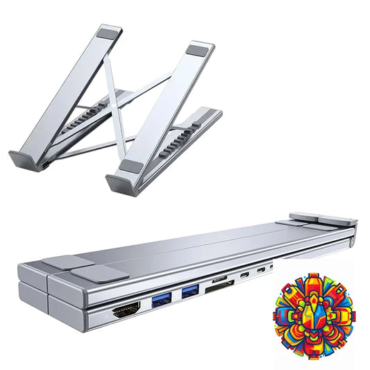 HubPro 8-in-1 Dock Stand - Expand Ports, Elevate Comfort