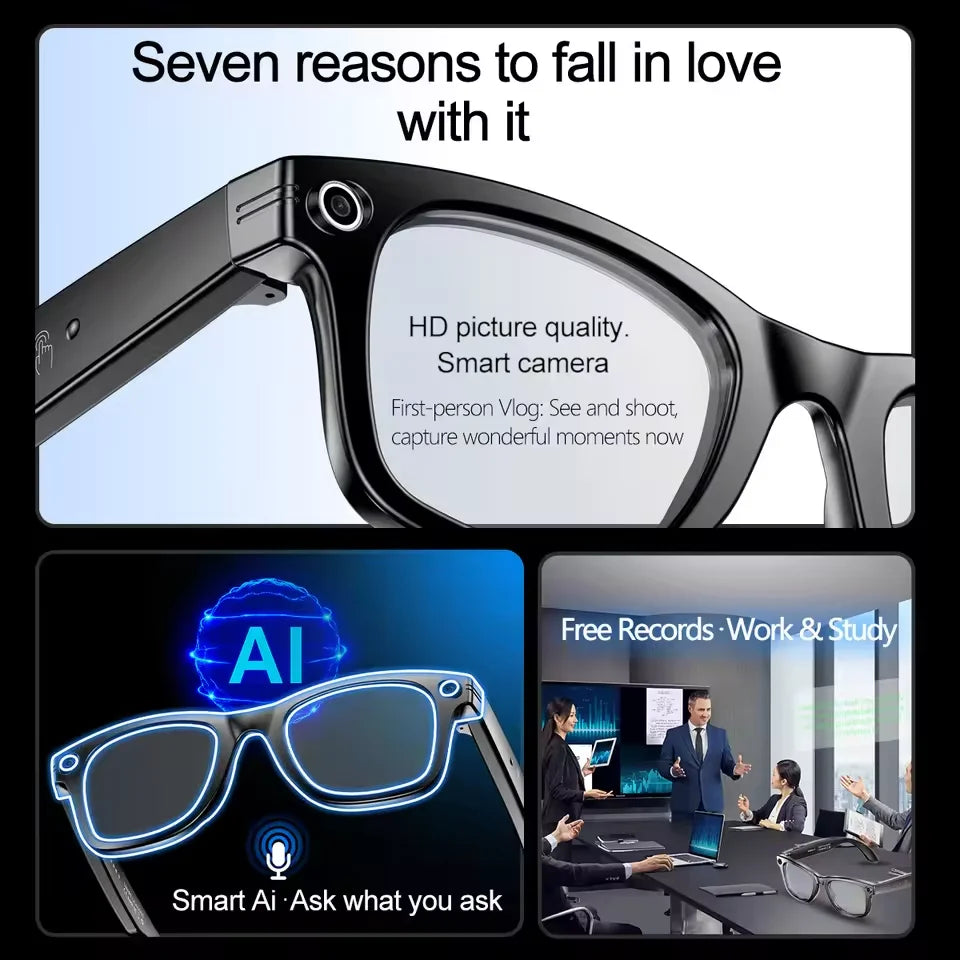 Waterproof AI Sunglass - Hands-Free Photo Video & Call
