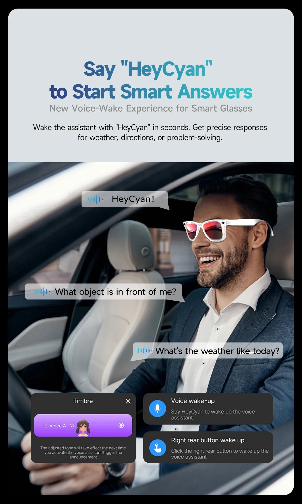 Waterproof AI Sunglass - Hands-Free Photo Video & Call
