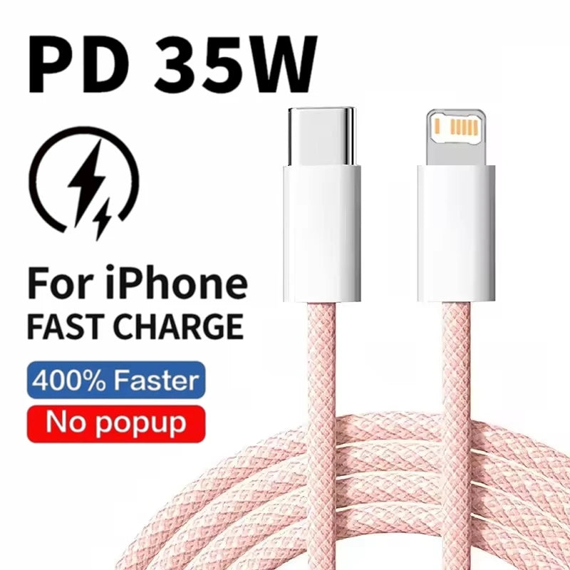 Braided 35W Fast Charge PD Cable For iPhone