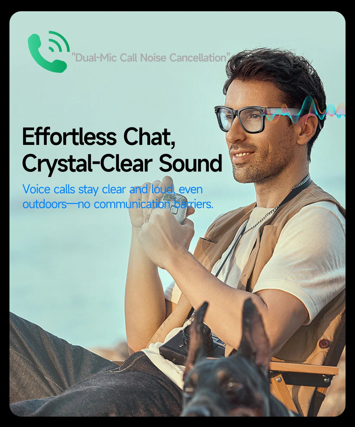 Waterproof AI Sunglass - Hands-Free Photo Video & Call
