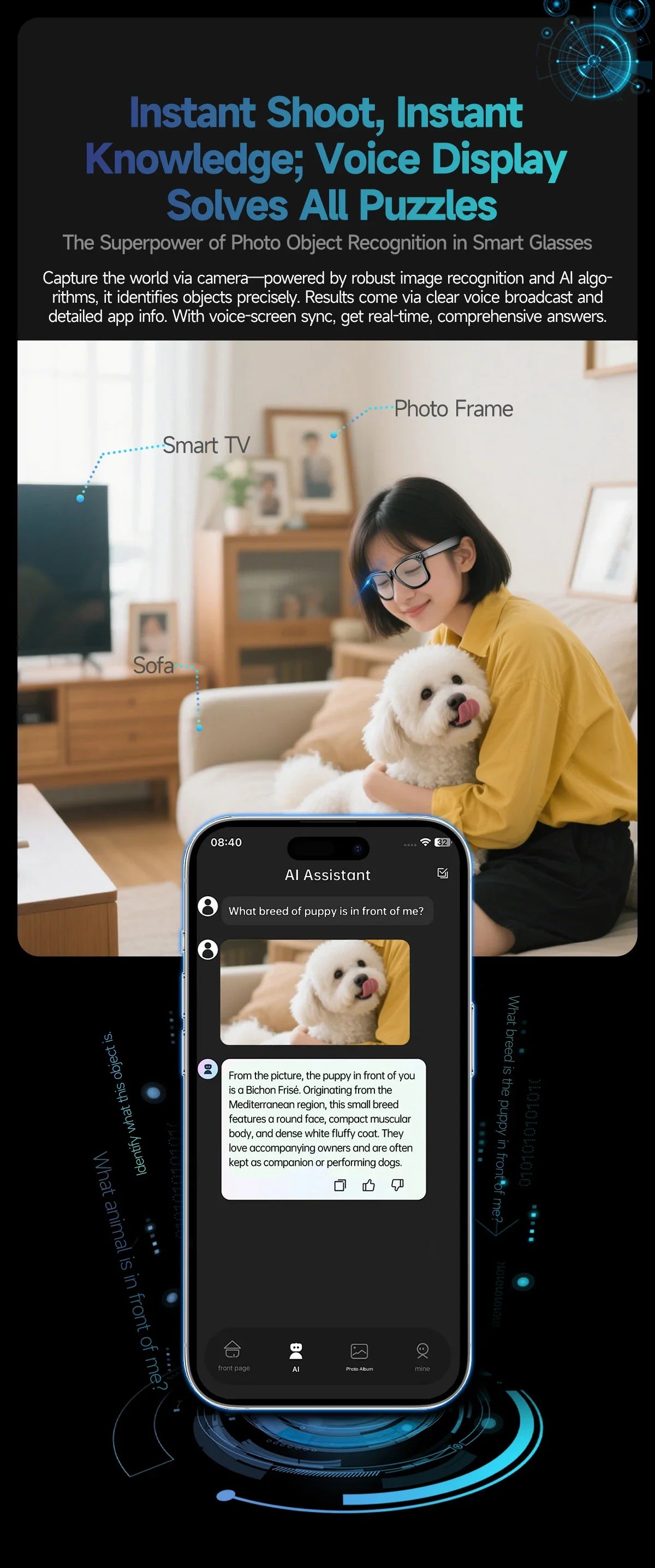 Waterproof AI Sunglass - Hands-Free Photo Video & Call