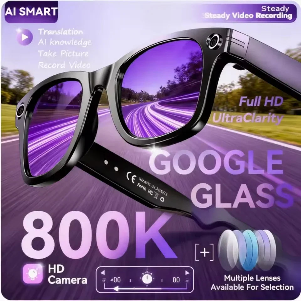 Waterproof AI Sunglass - Hands-Free Photo Video & Call