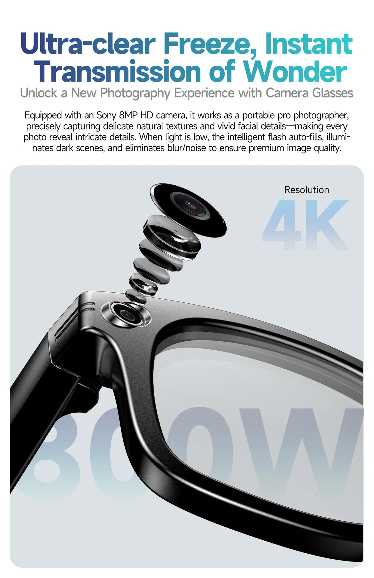 Waterproof AI Sunglass - Hands-Free Photo Video & Call